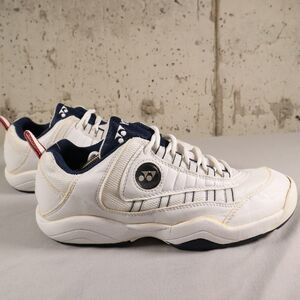 Yonex White Lace Up Sneakers Size Men's 7.5 Slim Non Marking Rubber Soles